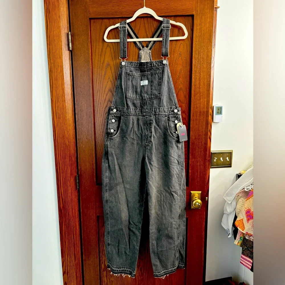 Levi’s Black Denim Overalls - Picture 2 of 7